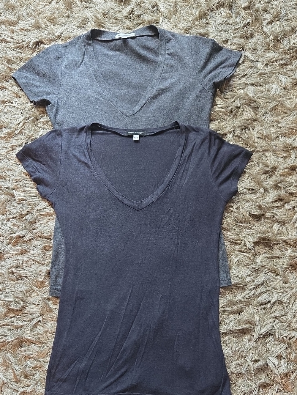 Women’s V-Neck Tee - Gray & Navy by Francois Beauregard
